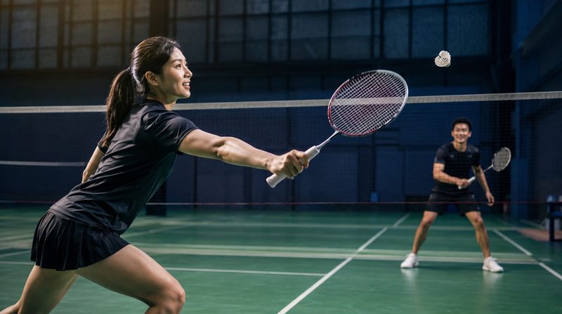 A friendly badminton social session